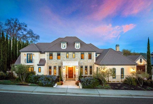 lush lavender front yard landscape