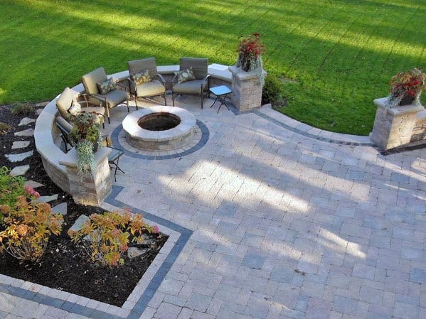 round firepit patio