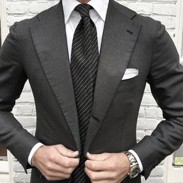 Good Male Black Suit Style Ideas Striped Tie