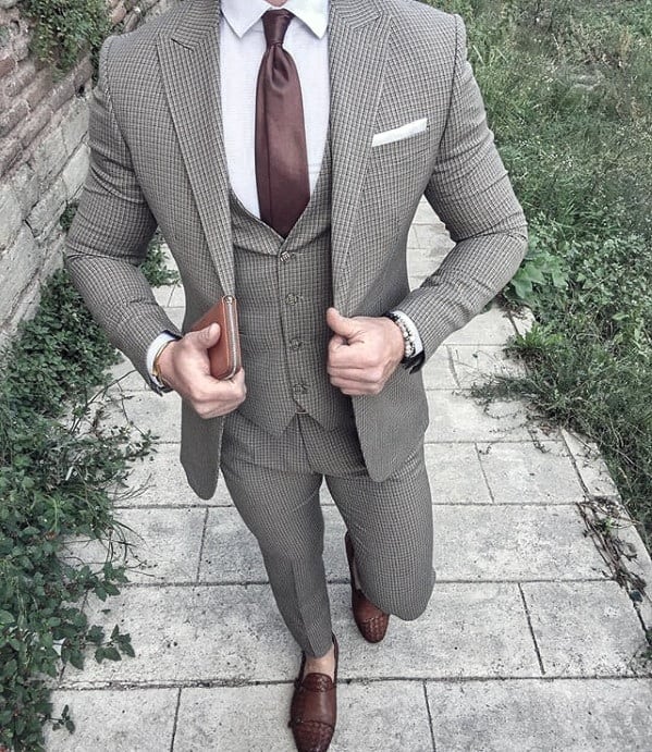 Good Male Charcoal Grey Suit Brown Shoes Style Ideas