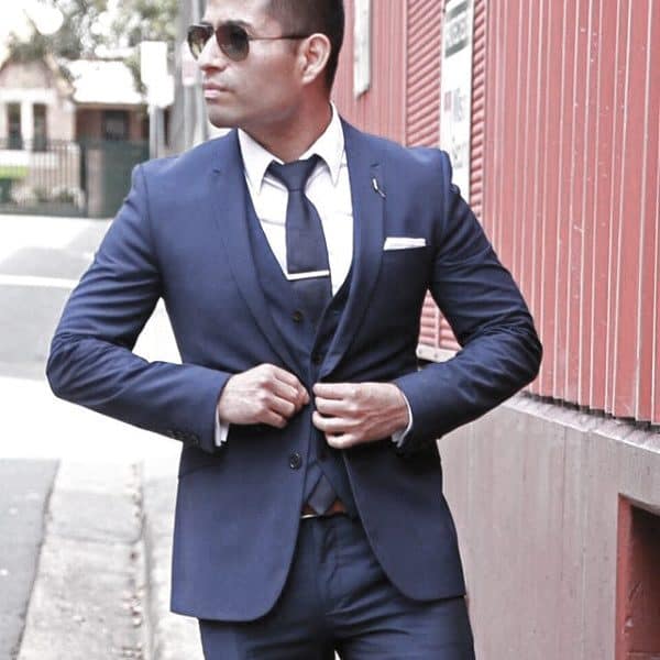 Good Male Navy Blue Suit Style Ideas With White Shirt And Tie Bar