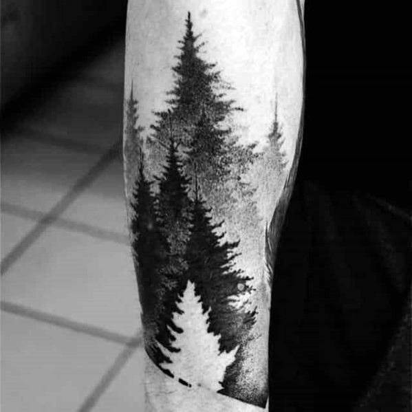 Good Tree Line Tattoo Designs For Men