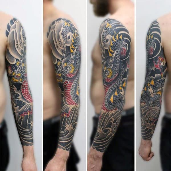 Gorgeous Dragon Tattoo Male Full Sleeves