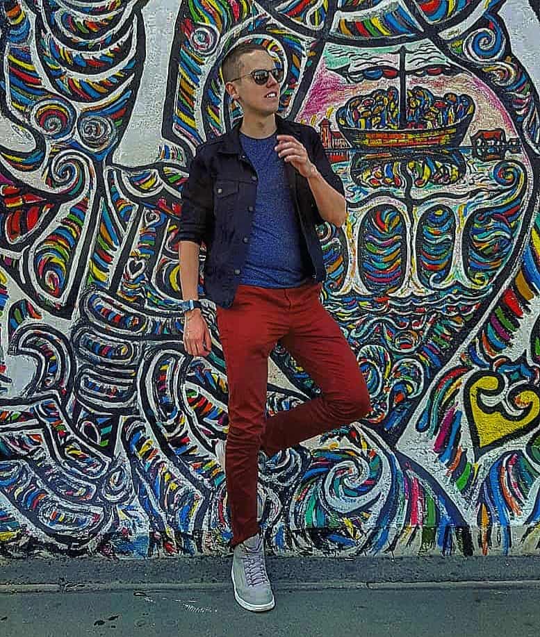 Graffiti Red Pants Mens Wear Fashion