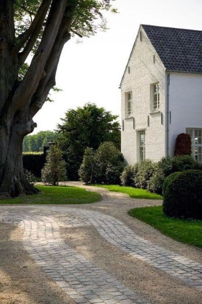 freeform driveway landscape 