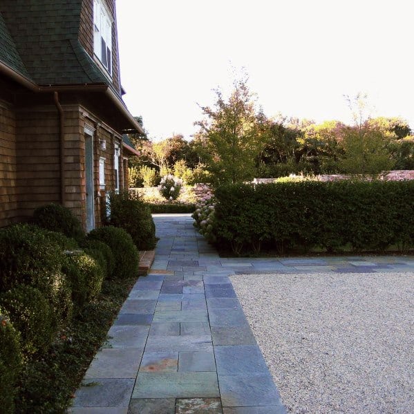 Gravel Driveway Ideas With Slate Edging Walkway