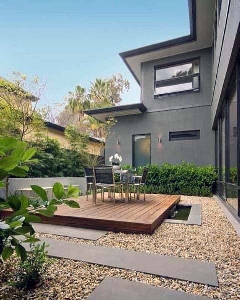 deck patio on gravel