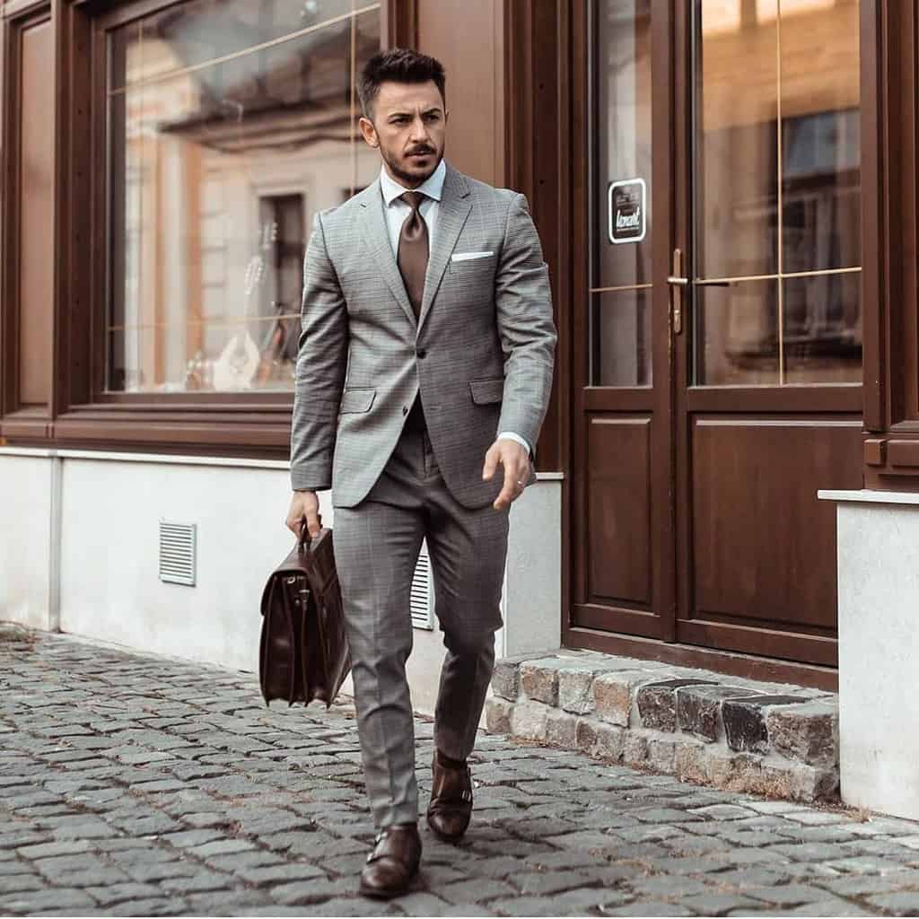 Gray Checkered Men Wear Style