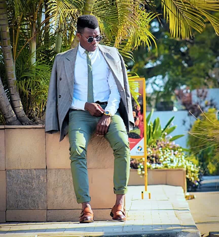 Gray Green Pants Outfit