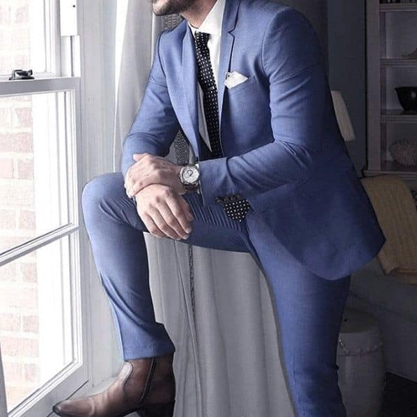 Great Navy Blue Suit Brown Shoes Styles For Men