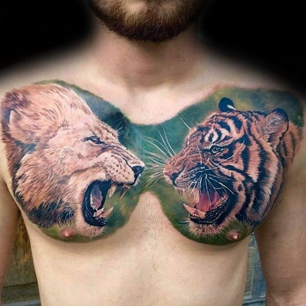 Greatest Tattoo Ideas For Gentlemen On Upper Chest
