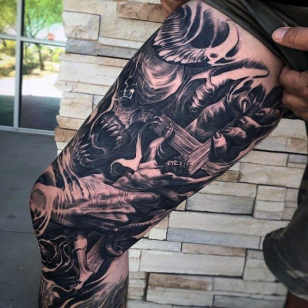 Greatest Tattoo Ideas On Guys On Thigh And Leg