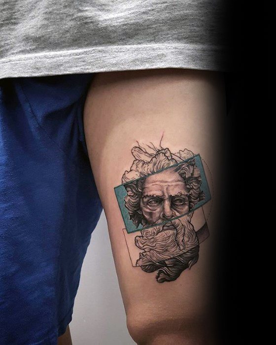 Greek God Coolest Guys Small Thigh Tattoo Design Ideas