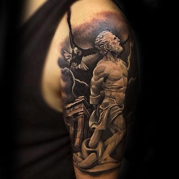 Greek God Crazy Guys Half Sleeve Tattoo Ideas