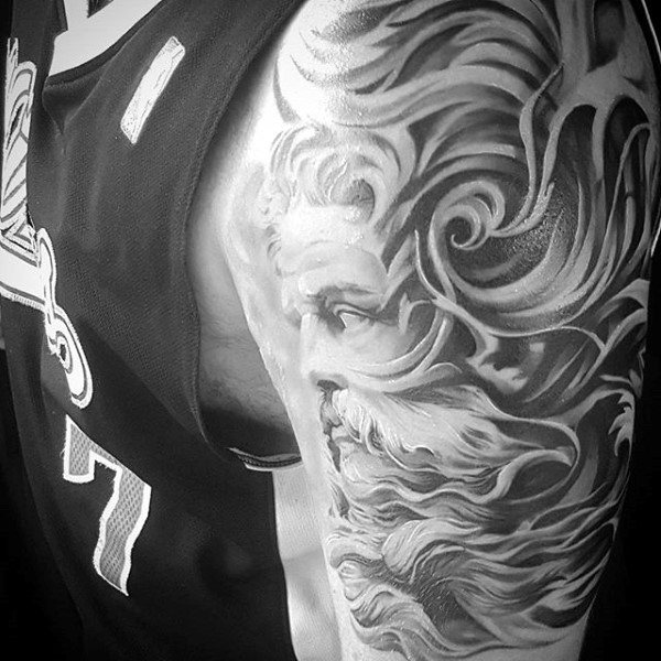 Greek God Mens Filigree Half Sleeve Tattoos