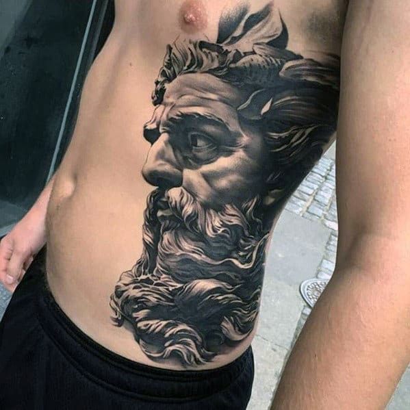 Greek God Side Of Chest Male 3d Tattoos