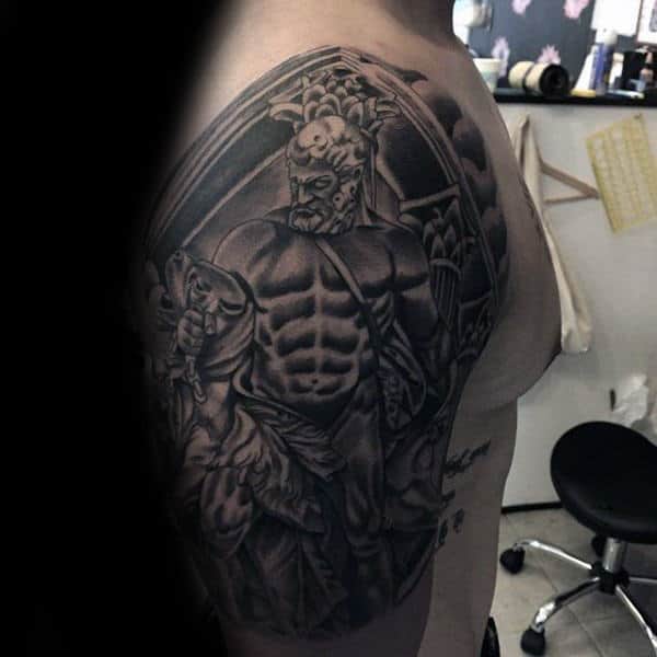 Greek Hercules Mens Upper Arm Tattoos