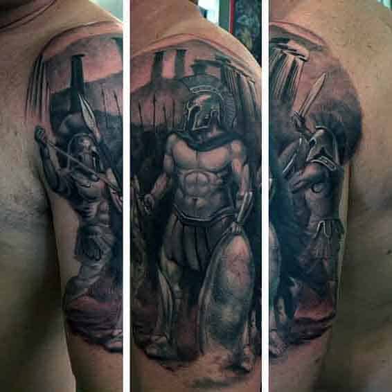 Greek Spartan Tattoo Designs For Males