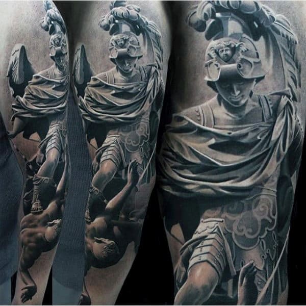 Greek Warrior Awesome Mens Sleeve Tattoos