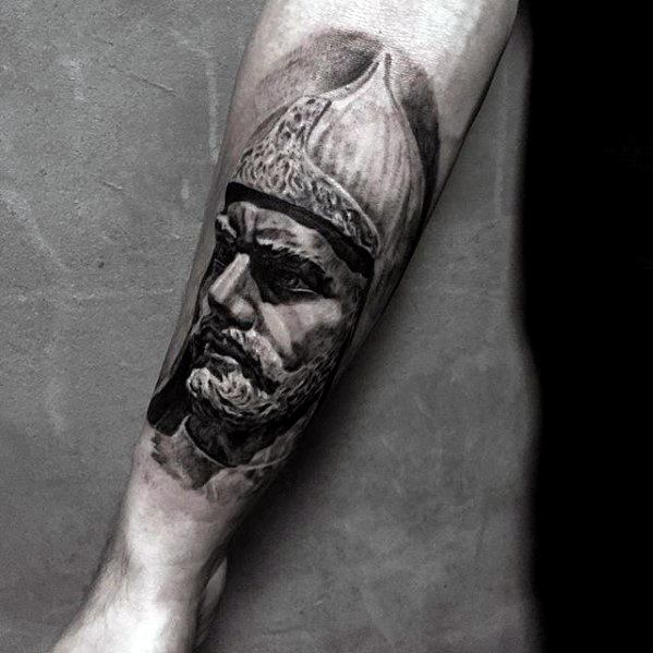 Greek Warrior Guys Unique Forearm Tattoo