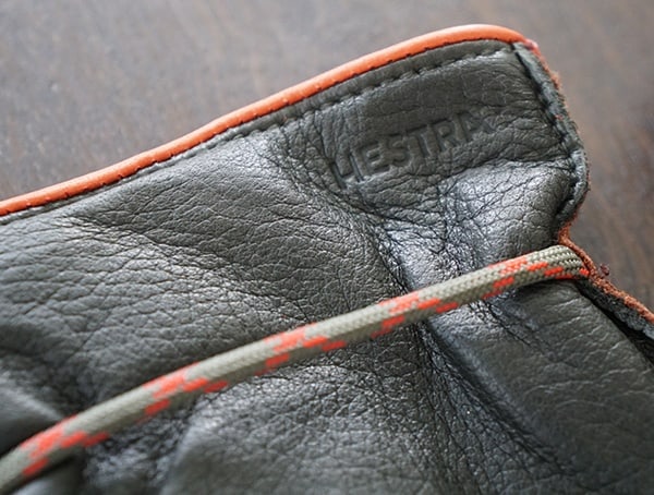 Green And Orange Elk Leather Hestra Granvik Guys Gloves