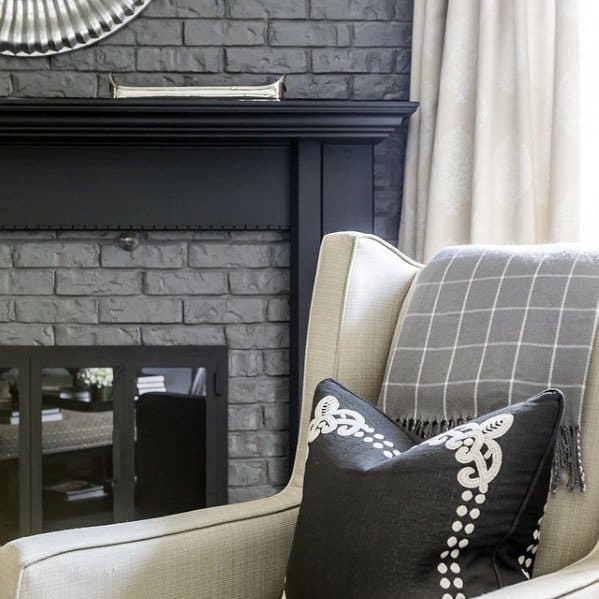 Grey And Black Impressive Painted Fireplace Ideas