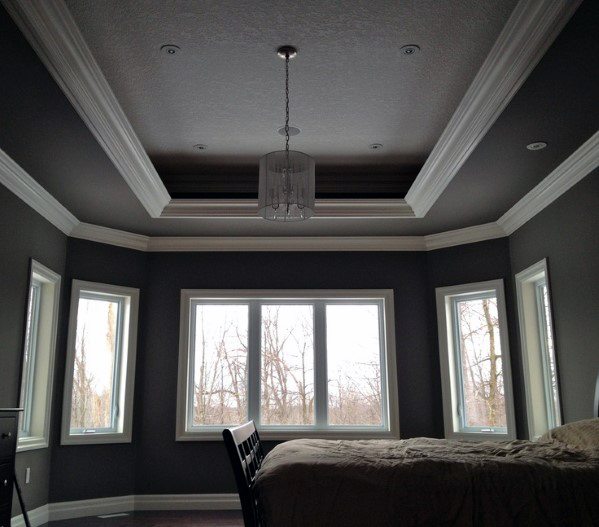 Grey And White Painted Bedroom Trey Ceiling Ideas
