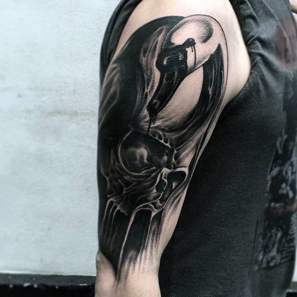 Grey Black Serpent Manly Tattoo Male Arms