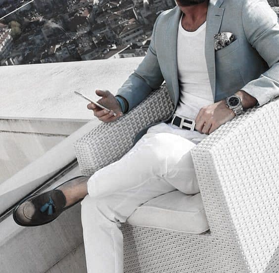 Grey Blazer Crew Neck T Shirt What To Wear With White Jeans Outfits Styles For Gentlemen