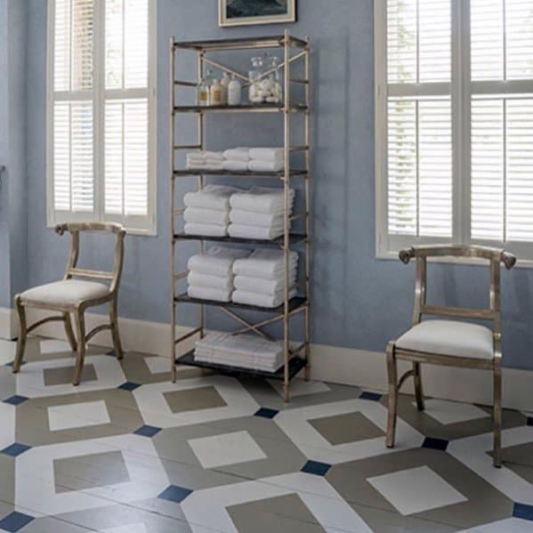 Grey Blue And White Hardwood Designs Painted Floor