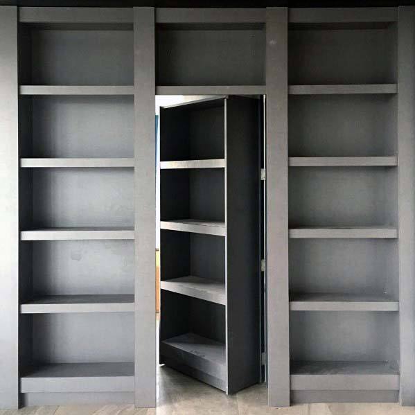 gray bookcases luxury hidden door