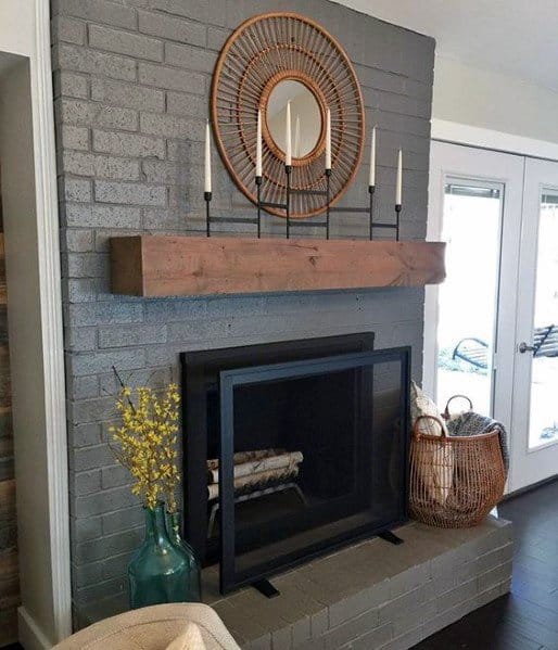 Grey Interior Ideas For Painted Fireplace