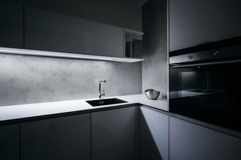 modern grey kitchen single sink