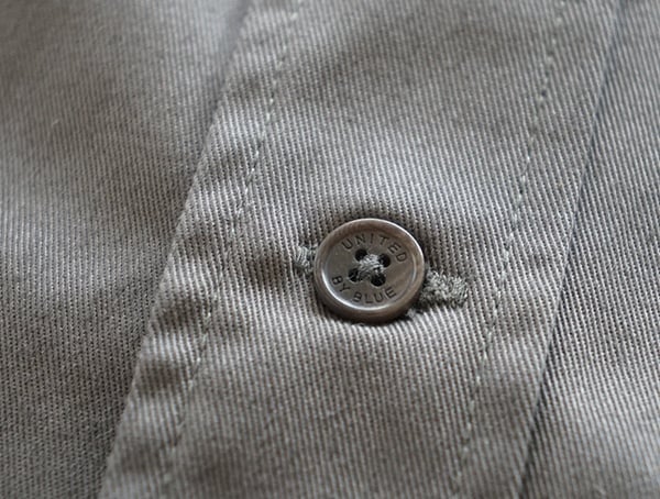 Grey Mens United By Blue Holt Work Shirt Center Chest Button