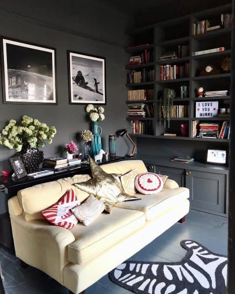 Grey Office Magnificent Painted Floor Design Ideas