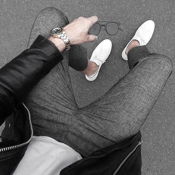 Grey Pants With White T Shirt Male How To Wear A Leather Jacket Leather Jacket Outfits Styles