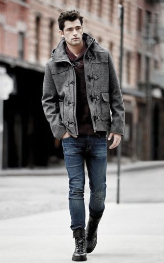 Grey Peacoat Guy Fall Outfits Style