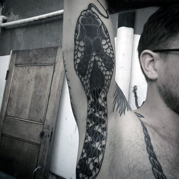 Grey Serpent Tattoo Male Armpits