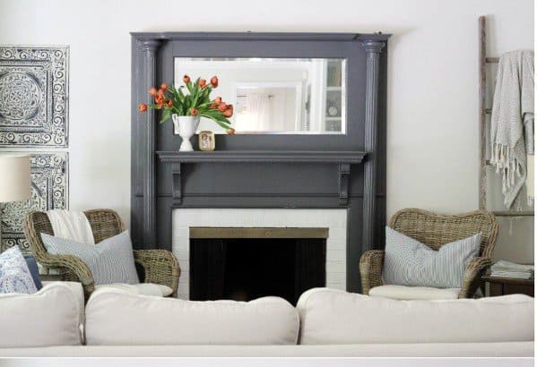 Grey Sleek Painted Fireplace Ideas