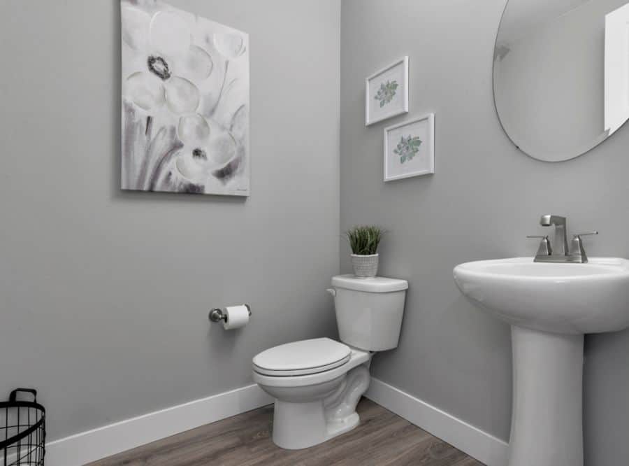 small gray bathroom 