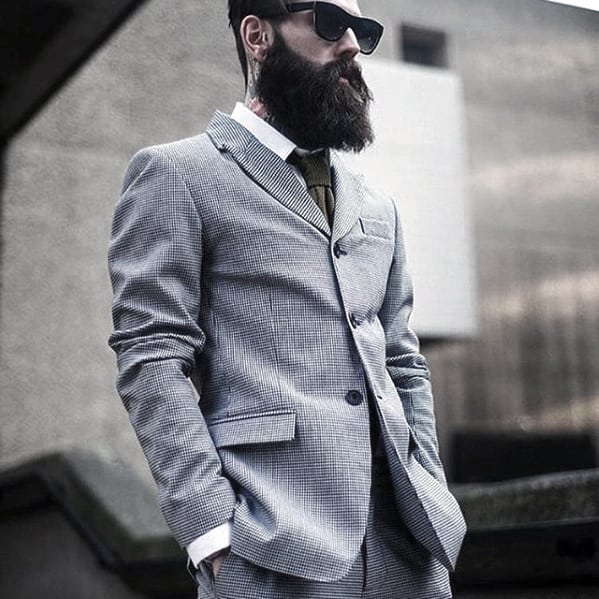 Grey Suit Handsome Mens Professional Beard Style Inspiration