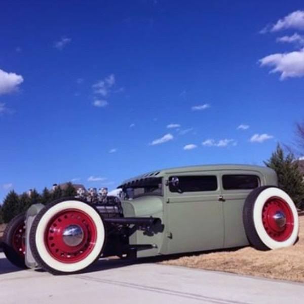 Grey With Red Wheels And White Wall Tires Badass Rat Rods