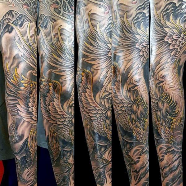 Griffin Mens Full Sleeve Tattoo Designs