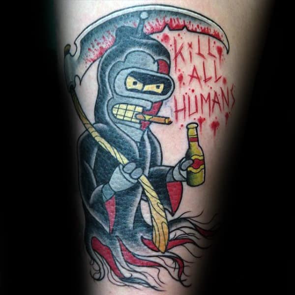 Grim Reaper Mens Futurama Bender Tattoo