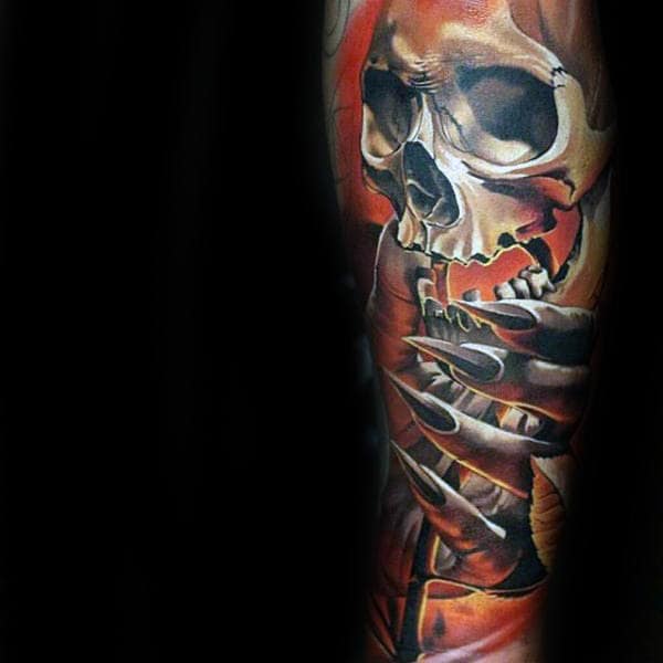 Grim Reaper Skull Crazy Guys 3d Tattoo Forearm Sleeve Tattoos
