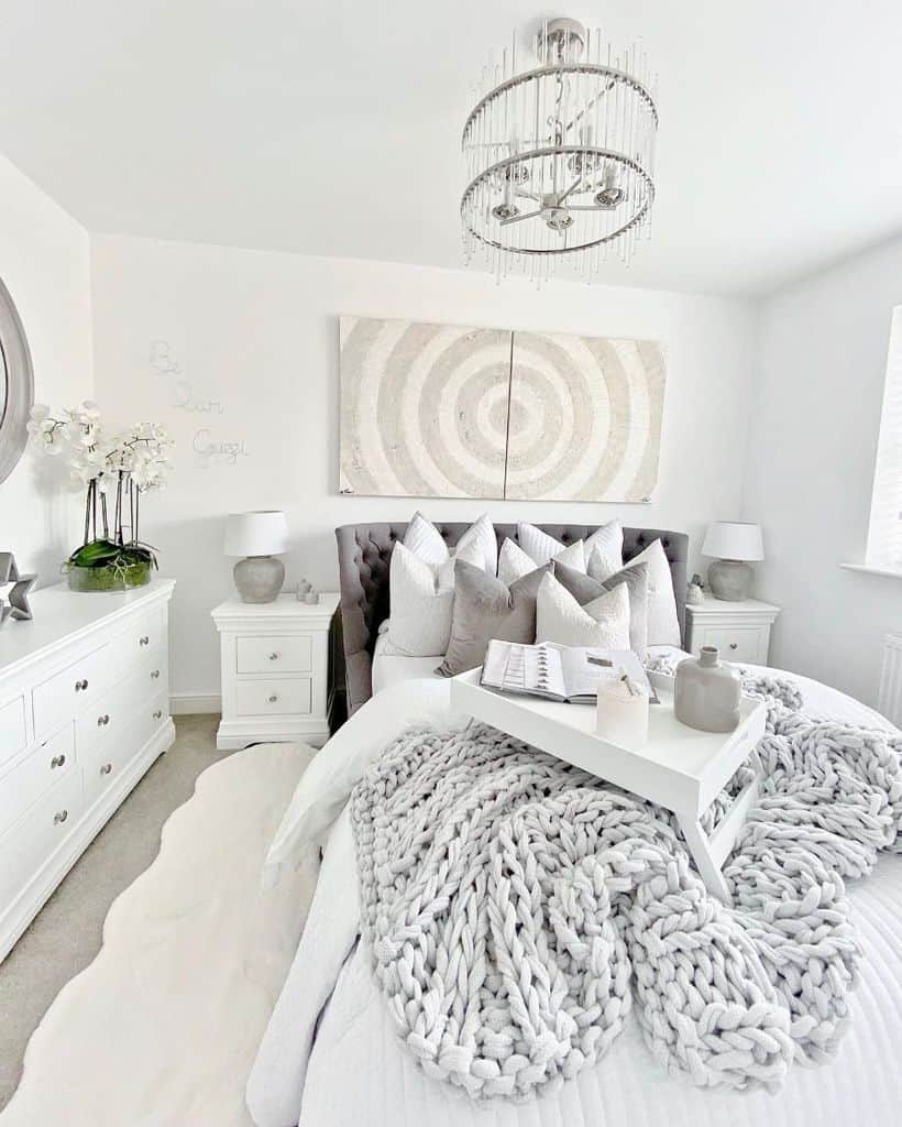 elegant white spare guest bedroom 