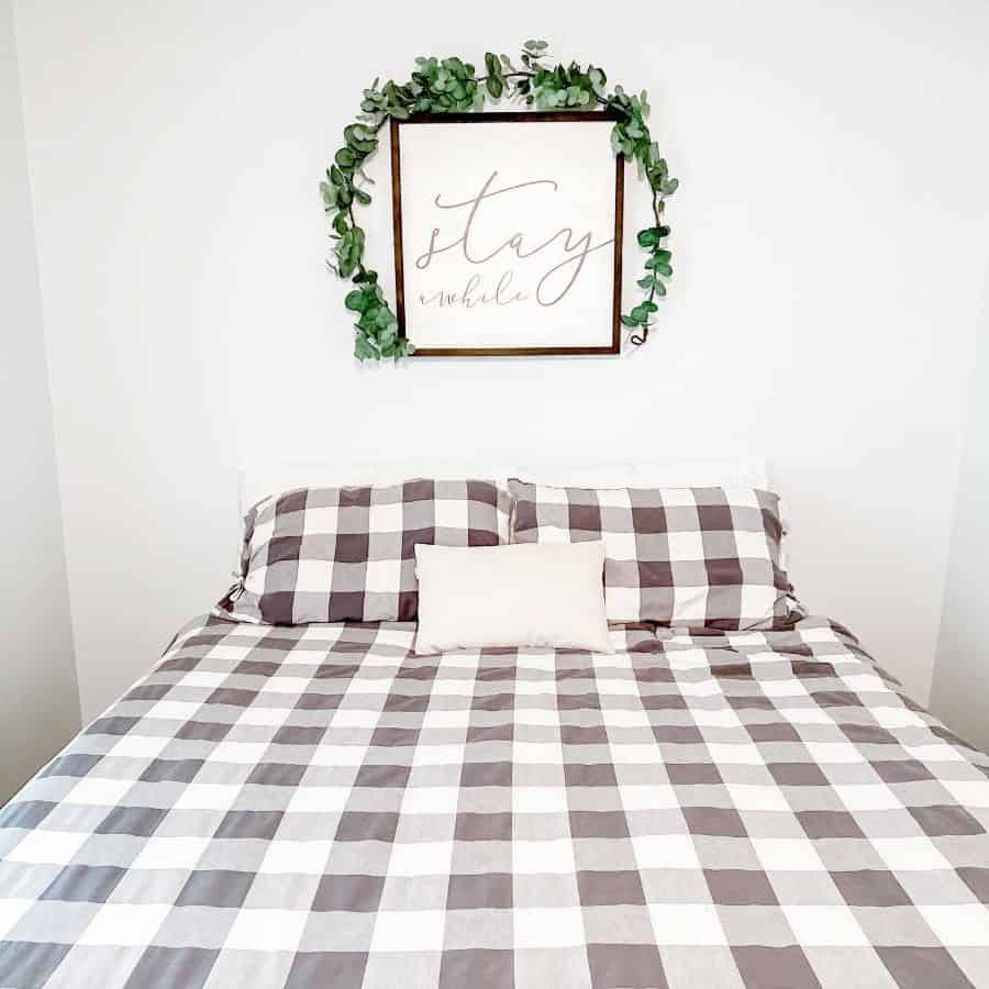 simple guest room check bedspread