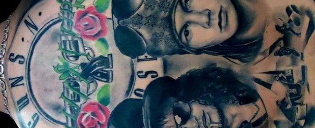 Guns And Roses Tattoo Designs For Men