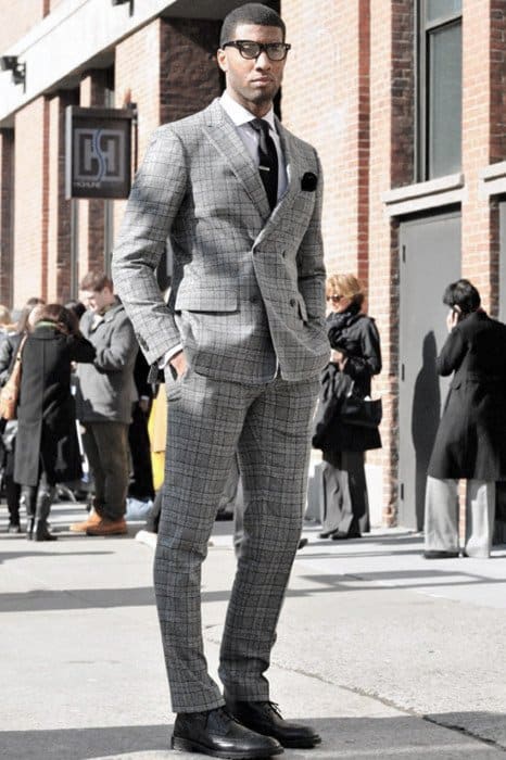 Guy Stylish Professional Charcoal Grey Suit Black Shoes Style