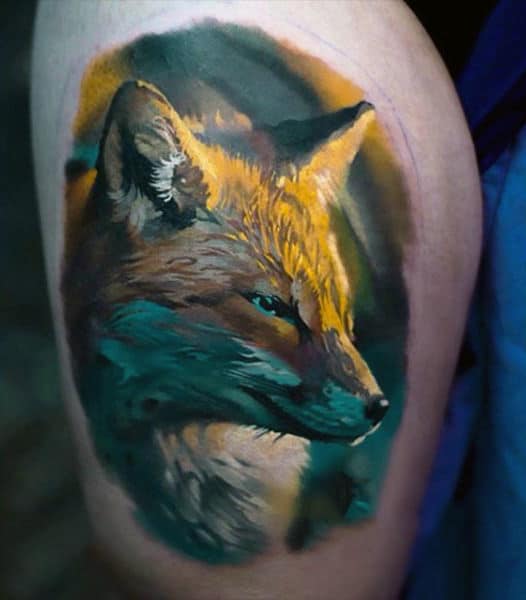 Guy With Amazing Fox Tattoo On Arms
